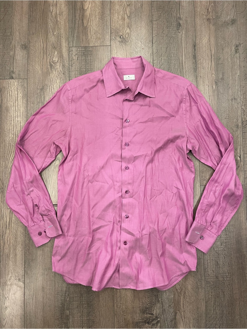 Etro Milano Pink Dress Shirt Men’s Size 39 Long Sleeve Button Up Italian